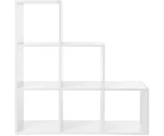 Songmics Knygų lentyna, 97,5x97,5x29 cm, balta