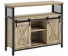 Songmics Komoda, 100x33x80 cm, turkio ruda ir juoda