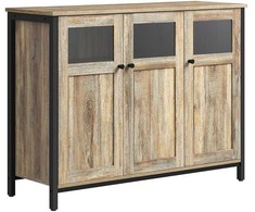 Songmics Virtuvės spintelė su stiklinėmis durimis ir plieniniu rėmu 35x100x75 cm