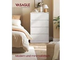 Songmics Komoda su keturiais stalčiais 40x60x97,4 cm