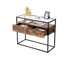 Songmics Konsolė LNT11BX, ruda/juoda