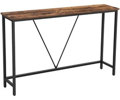 Songmics Konsolinis stalas, 120x23x74 cm, Rudos ir juodos spalvos