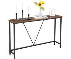 Songmics Konsolinis stalas, 120x23x74 cm, Rudos ir juodos spalvos