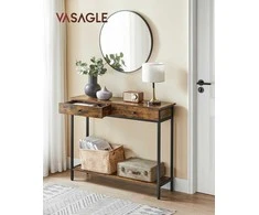 Songmics Konsolinis stalas, 100x30x80 cm, rudas, juodas