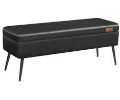 Songmics Laikymo suoliukas-pufas, 120x40x45 cm, juodas