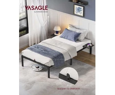 Songmics Metalinė lova 200x90 cm juodos spalvos