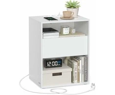 Songmics Naktinis staliukas, 45x35x58,3 cm, balta