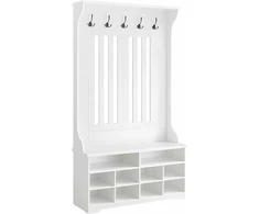 Songmics Prieškambario spinta, 100x35x180 cm, balta