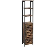 Songmics Sandėliavimo spintelė, 37x30x164 cm, ruda, juoda