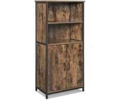 Songmics Sandėliavimo spintelė, 60x35x124,5 cm, ruda ir juoda