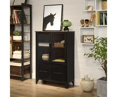 Songmics Sandėliavimo spintelė, 70x33x100 cm, Ruda, Juoda