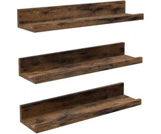 Songmics Sieninė lentyna, 38x10x5 cm, ruda