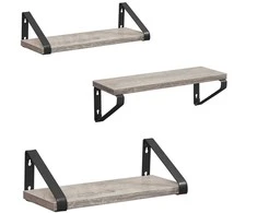 Songmics Sieninių lentynų komplektas, 40x12x10 cm, juoda