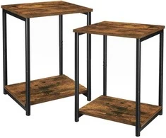Songmics Šoninis staliukas, 38.5x30x50 cm, juodas