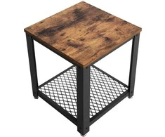 Songmics Šoninis staliukas, 45x45x55 cm, rudas, juodas