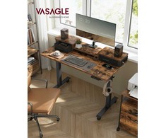 Songmics Stalinis stalas, 120x60x72-120 cm, rudas