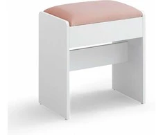 Songmics Tualetinio staliuko taburetė, 45x28.6x49.5 cm, balta, rožinė