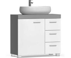 Songmics Tualetinis spintelė, 70x30x64 cm, balta-pilka