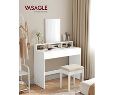 Songmics Tualetinis staliukas, 100x40x140 cm, balta