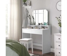 Songmics Tualetinis staliukas, 100x40x142 cm, balta