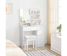 Songmics Tualetinis staliukas, 80x40x132 cm, balta