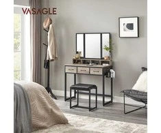 Songmics Tualetinis staliukas, 90x40x140.8 cm, juodas