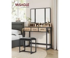 Songmics Tualetinis staliukas, 90x40x140.8 cm, rudas/juodas
