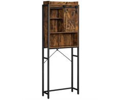 Songmics Tualeto viršaus laikymo stovas, 64x24x171 cm, rudos ir juodos spalvos