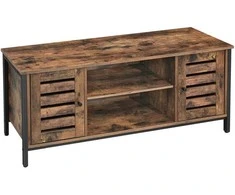 Songmics TV staliukas, 110x40x50 cm, rudas ir juodas