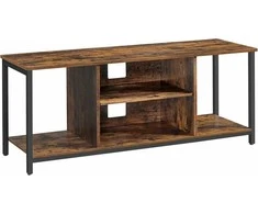 Songmics TV staliukas, 120x40x50 cm, rudas ir juodas