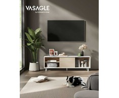 Songmics TV staliukas, 140x39x45 cm, balta ir smėlio spalvos