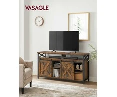 Songmics TV staliukas, 147x40x76 cm, rudas ir juodas
