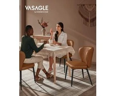 Songmics Vasagle EKHO kolekcija - 2 valgomojo kėdės, rudos spalvos, karamelės spalvos