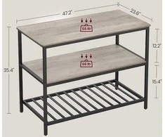 Songmics Virtuvės sala, 120x60x90 cm, pilkai ruda ir juoda