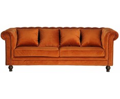 Venture Design 3-vietė sofa, aksomas, 217x88 cm, oranžinė
