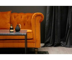 Venture Design 3-vietė sofa, aksomas, 217x88 cm, oranžinė