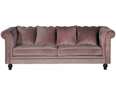 Venture Design 3-vietės sofa, aksomas, 217x88 cm, rožinė