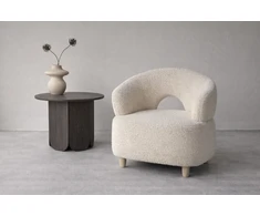 Venture Design Akcentinė kėdė Moglas 63x65 cm Balta Bouclé