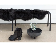 Venture Design Antklodė, Katy poliesterio dirbtinė kailio imitacija, 180x55 cm, juoda