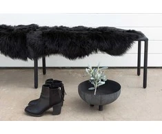 Venture Design Antklodė, Katy poliesterio dirbtinė kailio imitacija, 180x55 cm, juoda