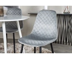 Venture Design Apskritas stalas, Plaza, 100 cm, Balta, Valgomasis kėdė, Polar, 52x86x44 cm, Pilka
