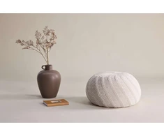 Venture Design Apvalus pufas „Ted“, 45 cm, kreminės spalvos