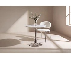 Venture Design Apvalus valgomojo stalas Hamden, balta