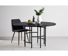 Venture Design Apvalus valgomojo stalas Copenhagen, juodas/juodas