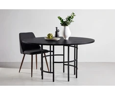 Venture Design Apvalus valgomojo stalas Copenhagen, juodas/juodas