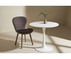 Venture Design Apvalus valgomojo stalas ø80 cm, baltas MDF