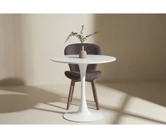 Venture Design Apvalus valgomojo stalas ø80 cm, baltas MDF