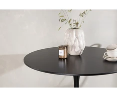 Venture Design Apvalus valgomojo stalas Hamden, juoda