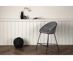 Venture Design Baro kėdė, aksomas, 57x58.5x97 cm, tamsiai pilka