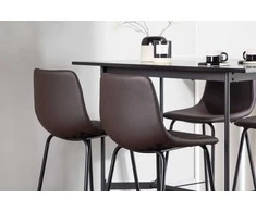 Venture Design Baro stalas ir baro kėdė, 120x60 cm, juoda, ruda